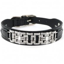Haute Couture Art Deco in Black/Nickel - Collars Hartman and Rose Collection Dog Collars Posh Puppy Boutique