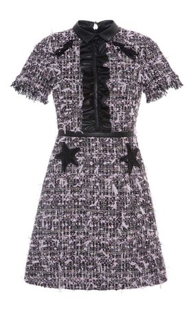Giamba Tweed Star Motif Mini Dress