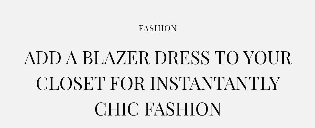 blazer dress article