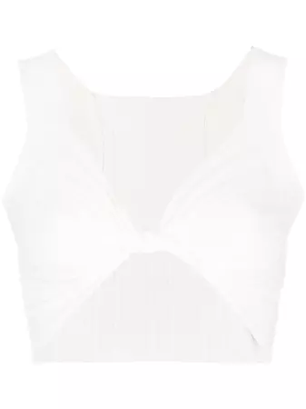 Shop Dion Lee ribbed-knit twisted bralette with Express Delivery - FARFETCH