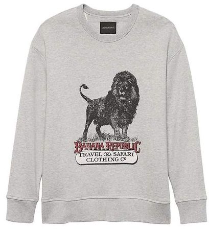 JAPAN ONLINE EXCLUSIVE French Terry Lion Graphic Sweatshirt