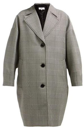 Prince Of Wales Checked Wool Blend Coat - Womens - Grey Multi