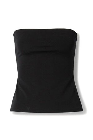 strapless black top
