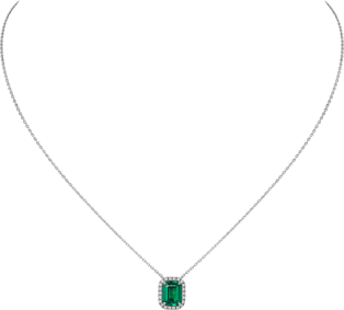 Cartier, Cartier Destinée necklace with colored stone - White gold, emerald, diamonds