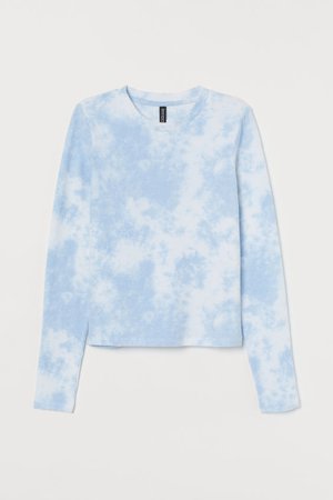 Fine-knit Sweater - Light blue/white - Ladies | H&M US