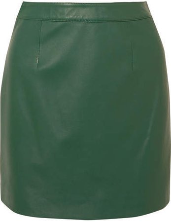 B-line Leather Mini Skirt - Green