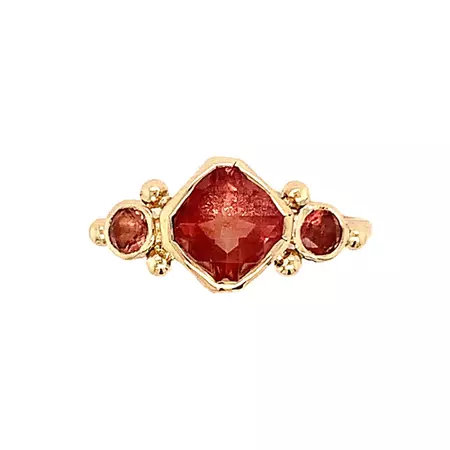 14k Oregon Sunstone Ring With Petite Rosecut Sunstones – Emily Amey