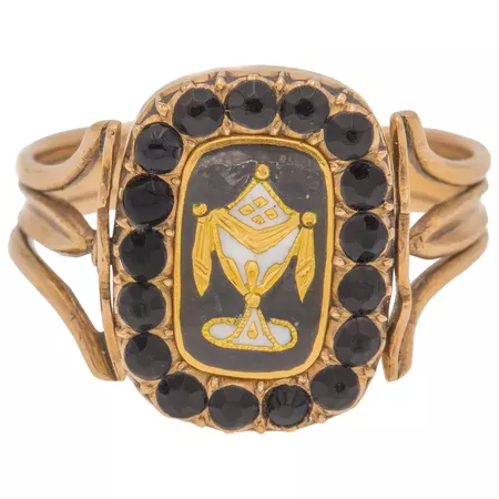 Georgian Gold Enamel Urn Ring