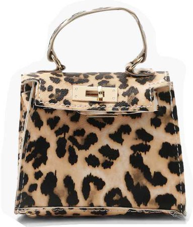 Mini Top Handle Leopard Print Bag