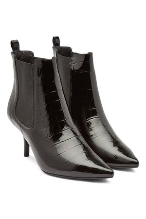 Anine Bing - Stevie Patent Leather Ankle Boots - black