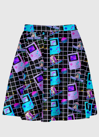 Aesthetic Video Game Black Skirt – In Control Clothing