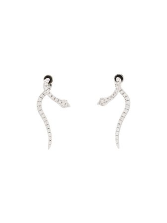 Ileana Makri Boa 18Kt White Gold Diamond Earrings 02149601001 Metallic | Farfetch