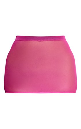 Shape Hot Pink Sheer Mesh Micro Mini Skirt | PrettyLittleThing CA