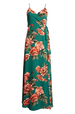 Floral Sleeveless Wrap Maxi Dress | Nordstrom