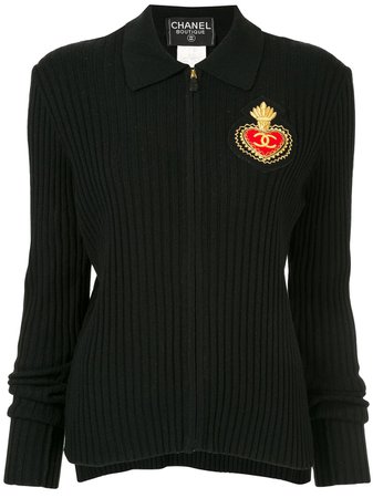 Chanel Pre-Owned 1996 Emblem zip-up Polo Shirt - Farfetch