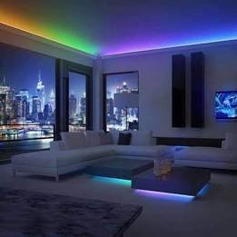 bedroom with led lights - Google Search