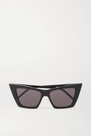 Black Valentino Garavani cat-eye acetate and gold-tone sunglasses | Valentino | NET-A-PORTER