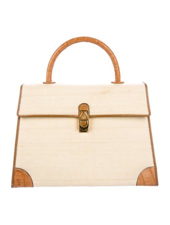 Loewe Leather-Trimmed Canvas Satchel - Handbags - LOW24941 | The RealReal
