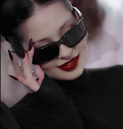 red lipstick and black turtleneck vintage aesthetic