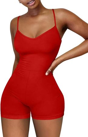 Amazon.com: XXTAXN Women's Sexy Sleeveless Spaghetti Strap Party Club Short Rompers Jumpsuit : Clothing, Shoes & Jewelry