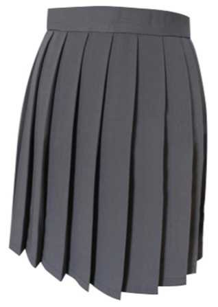 dark grey box pleat skirt