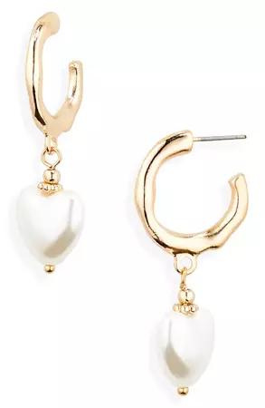 BP. Imitation Pearl Heart Drop Earrings | Nordstrom