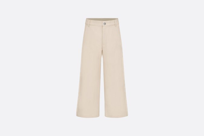 Flared Pants Ivory Cotton Drill | DIOR
