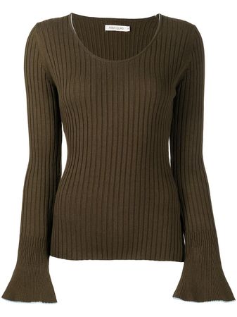 Shop Anna Quan ribbed-knit bell-sleeve jumper with Express Delivery - FARFETCH
