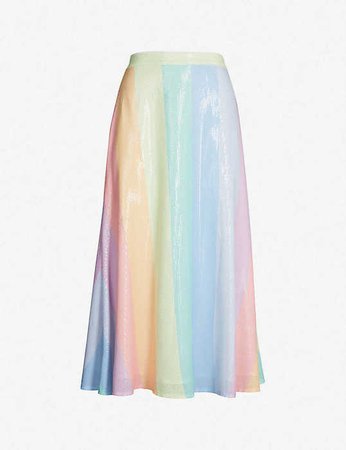 womens rainbow floral midi skirt - Google Search