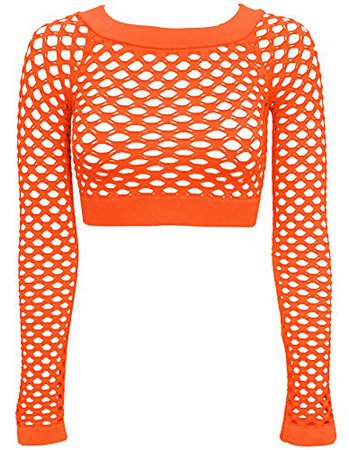 Orange fishnet long sleeve