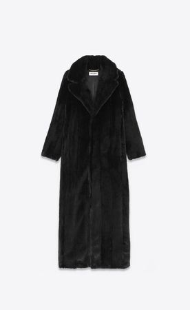 Long coat in animal-free fur | Saint Laurent | YSL.com