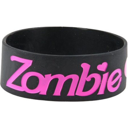 pink and black zombie rubber bracelet