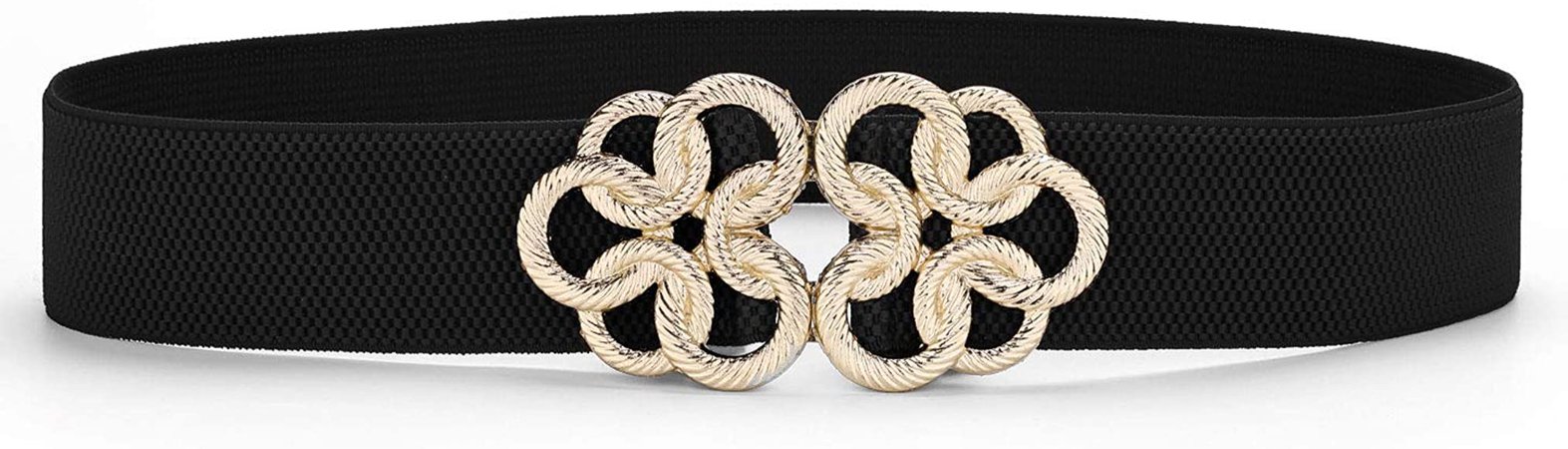 black elastic cinch belt gold buckle - Google Search