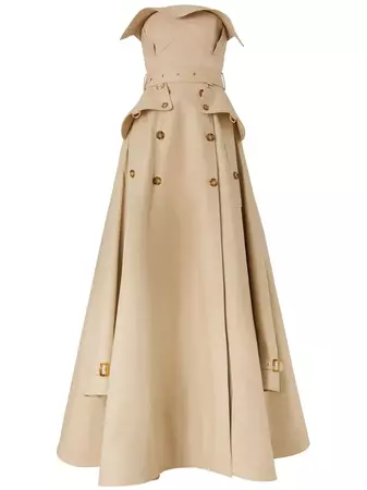 Burberry Gabardine Belted Trench Gown - Farfetch