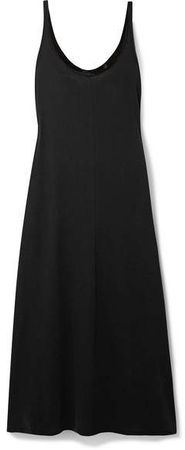 High Torsion Cotton-jersey Midi Dress - Black