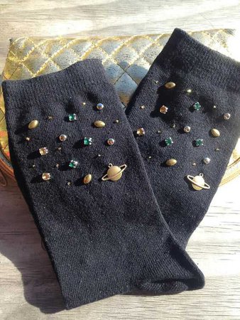 Space Embroidered Socks