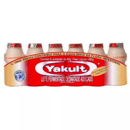 Leite Fermentado Yakult 80g com 6 unidades - Mambo Delivery
