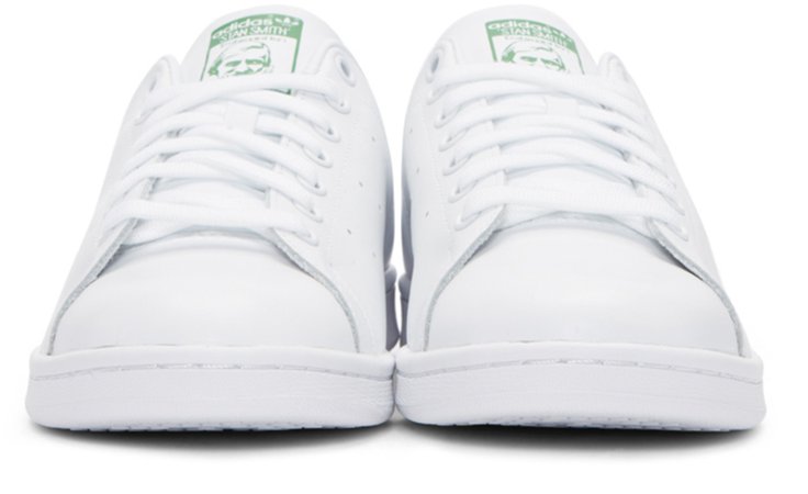 adidas Originals White & Green Stan Smith Sneakers