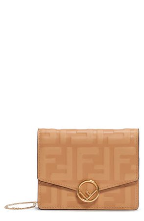 Fendi FF Embossed Leather Wallet on a Chain | Nordstrom
