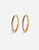 Watches and Jewelry - Woman | Dolce&Gabbana - MULTI-COLORED SAPPHIRE HOOP EARRINGS