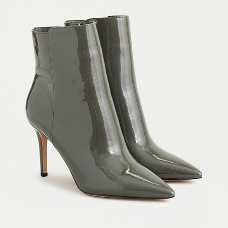 J.Crew: Pointed Toe High-heel Ankle Boots In Patent Leather