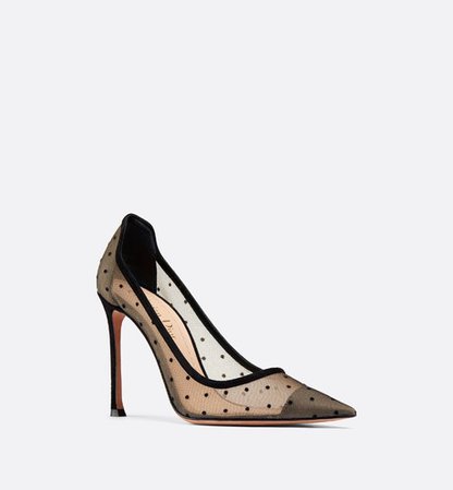 D-Moi high-heeled shoe in dotted Swiss tulle - Shoes - Woman | DIOR