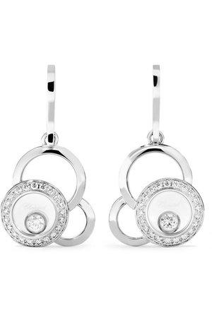 Chopard | Happy Dreams 18-karat white gold diamond earrings | NET-A-PORTER.COM