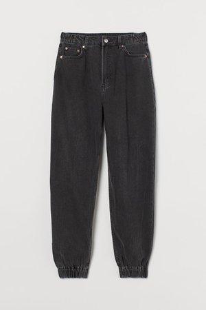 Mom High Ankle Jeans - Black/washed out - Ladies | H&M US