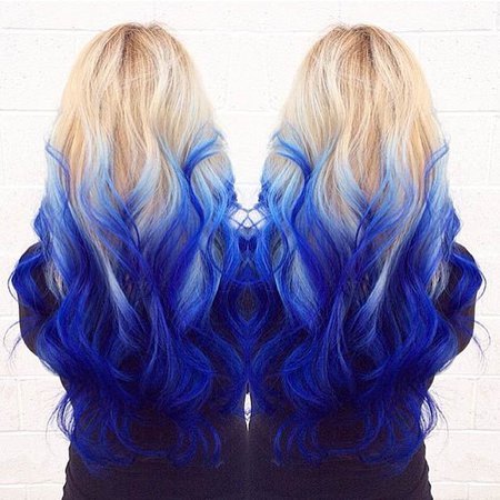 Blue and blonde hair