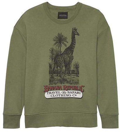 JAPAN ONLINE EXCLUSIVE French Terry Giraffe Graphic Sweatshirt