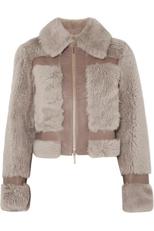 Zimmermann | Fleeting paneled leather and shearling jacket | NET-A-PORTER.COM