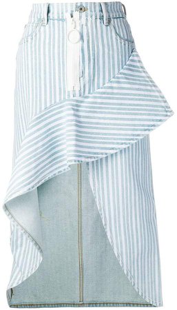 striped asymmetric skirt