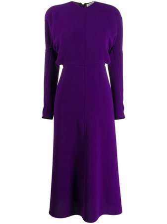 Victoria Beckham Puffled Sleeves Dolman Midi-Dress Ss20 | Farfetch.com