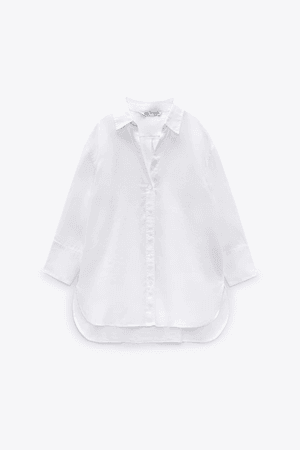 Zara white linen top